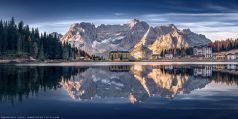 Misurini See in den Dolomiten in Italien in Südtirol