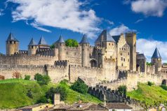 Die mittelalterliche Stadt Carcassonne in der Auvergne im Herzen von Frankreich.