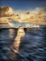 Icesculptures , Eisblöcke am Strand auf Island