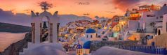 Santorin , Santorini , Griechenland , Oia zur Sonnenuntergang